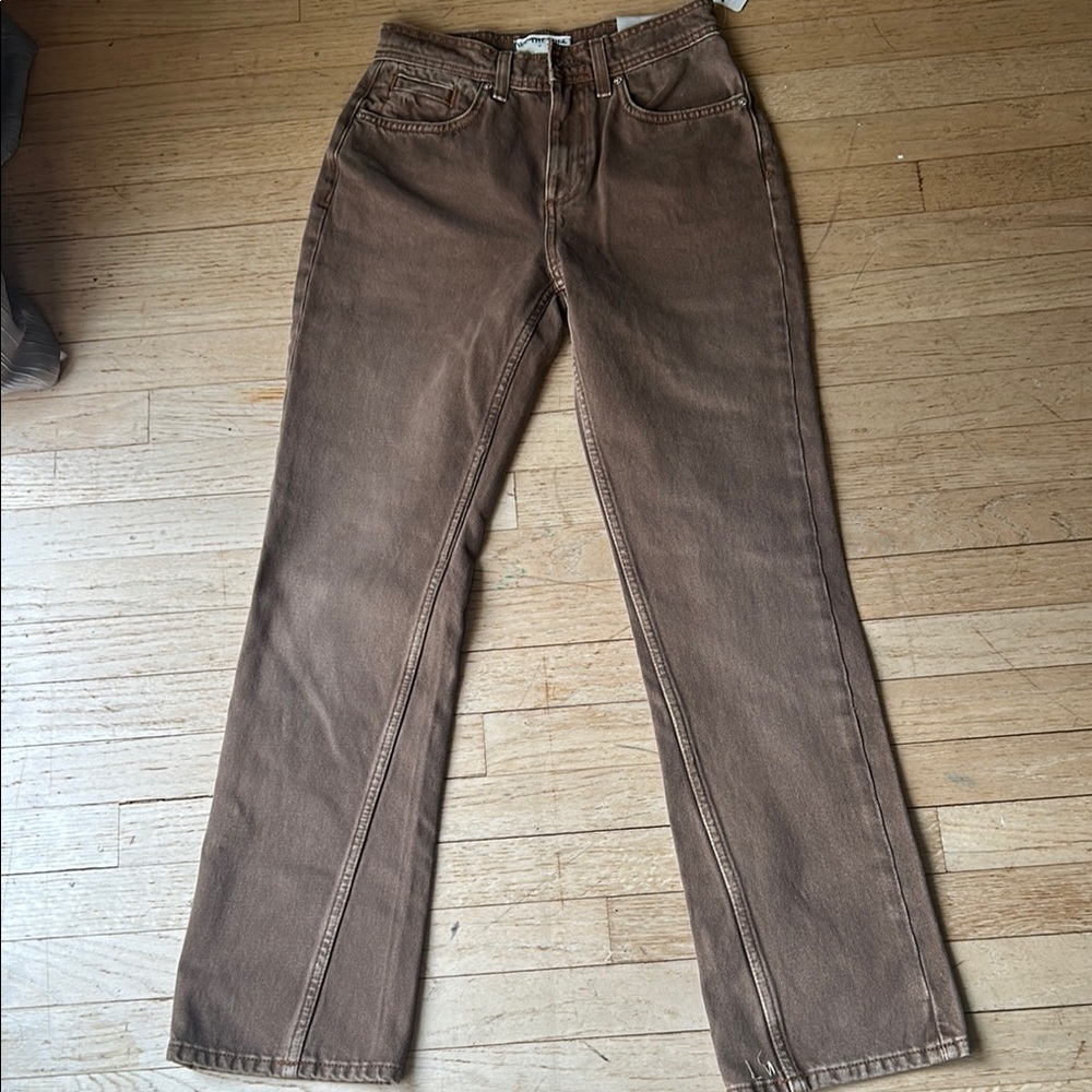 We The Free Brown Straight Leg Jeans
